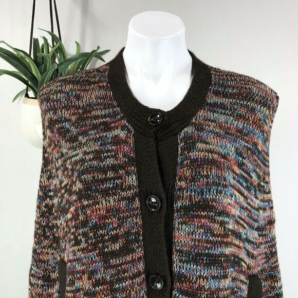 NWOT Trina Turk Grantham Sweater Cape Button Alpaca Blend Knit Poncho Size P / 0 - Picture 2 of 11